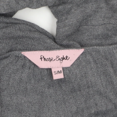 Phase Eight Women Grey Sequin Hem Tunic Top 3/4 Sleeve Size S