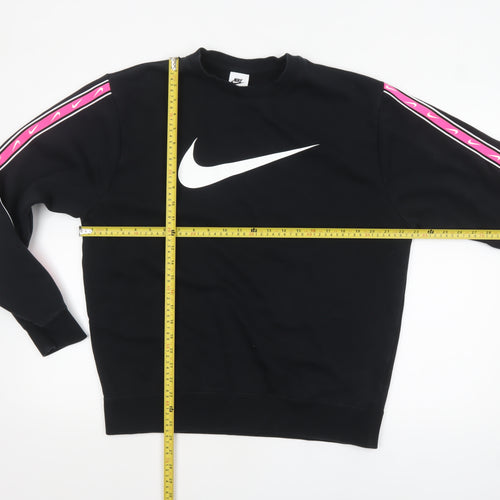 Nike Men's Black Crew Neck Logo Sweatshirt Size M