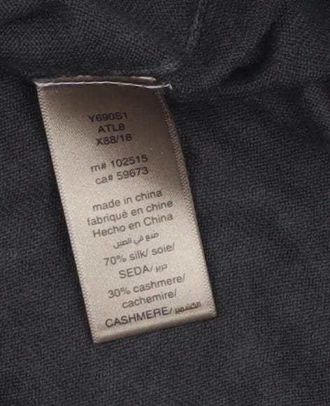 John Varvatos Men's Grey Silk Cashmere Pullover Jumper XL