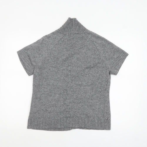 Gerry Weber Women Grey Short Sleeve Knit Button Cardigan Size 16
