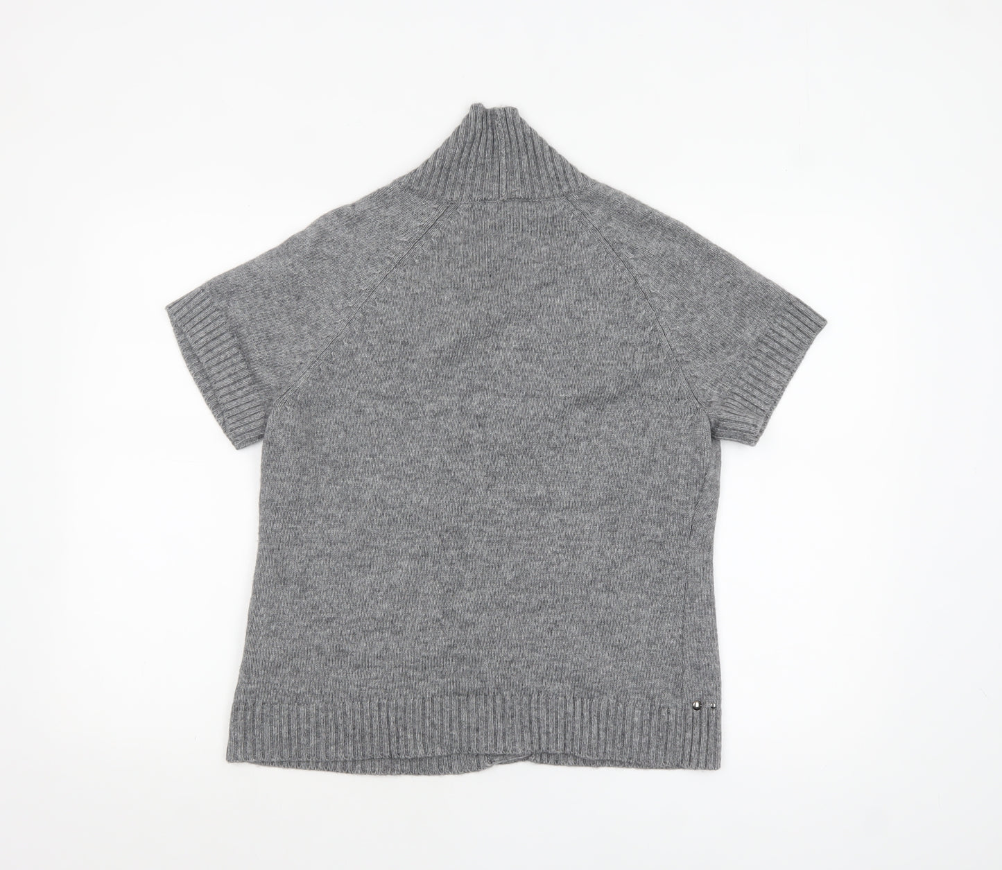 Gerry Weber Women Grey Short Sleeve Knit Button Cardigan Size 16