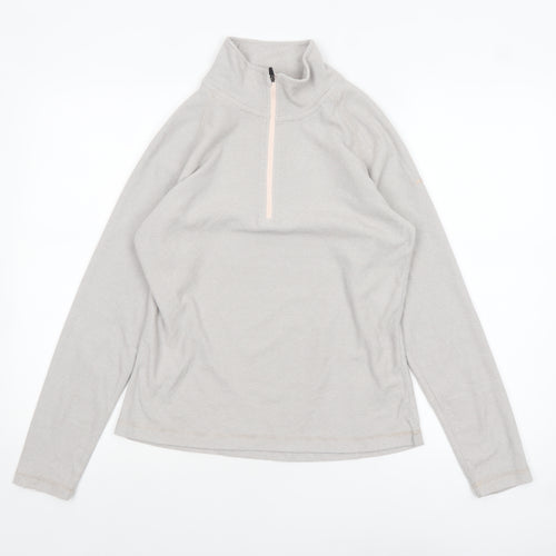 Trespass Womens Beige 1/2 Zip Pullover Hoodie UK 10 Polyester