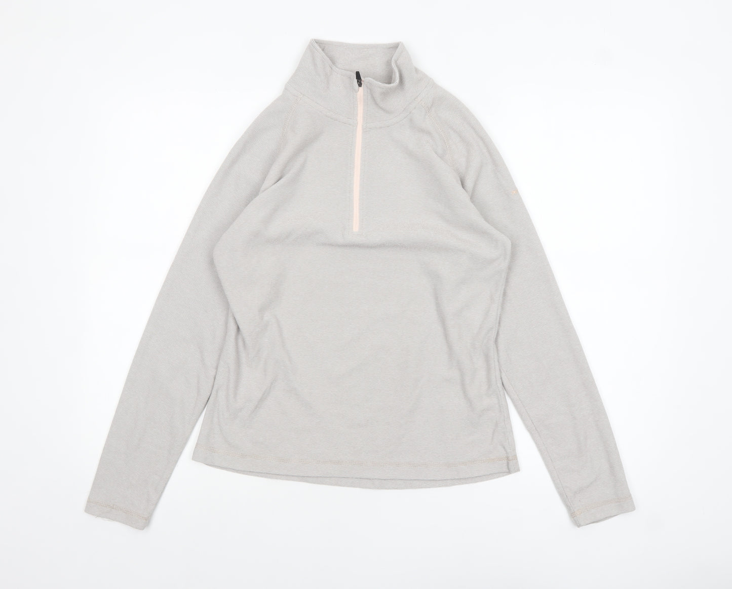 Trespass Womens Beige 1/2 Zip Pullover Hoodie UK 10 Polyester
