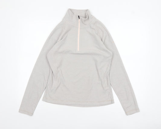 Trespass Womens Beige 1/2 Zip Pullover Hoodie UK 10 Polyester