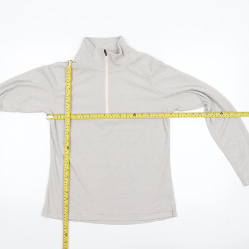 Trespass Womens Beige 1/2 Zip Pullover Hoodie UK 10 Polyester