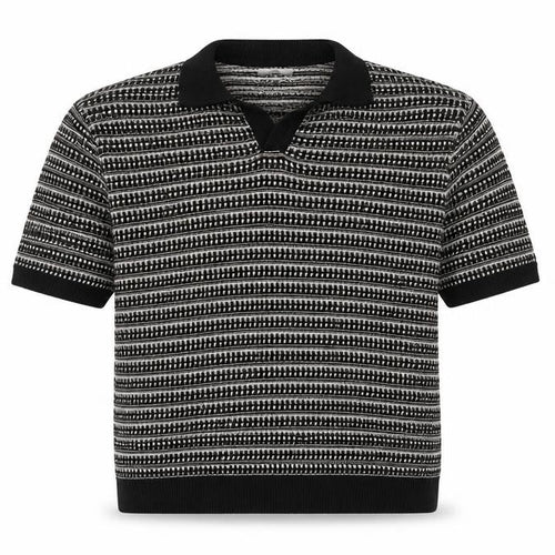 Marks and Spencer Men's Black 2XL Collared Short Sleeve Knit Polo Jumper