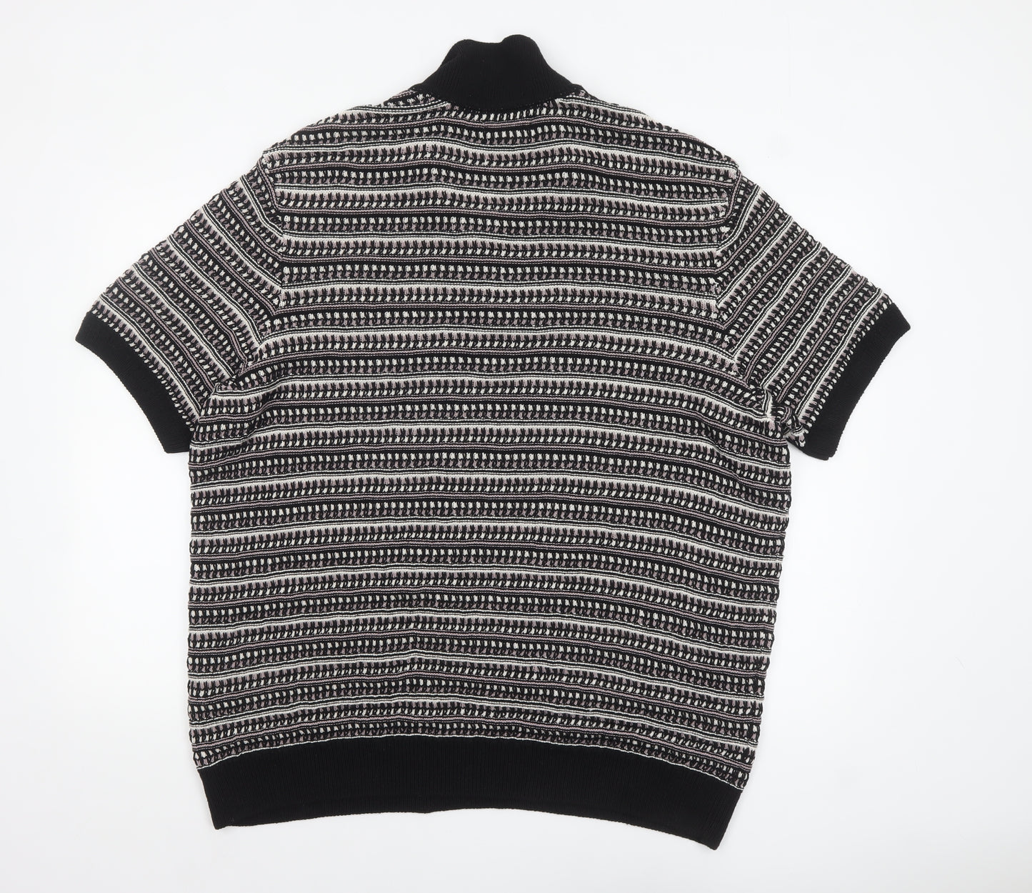 Marks and Spencer Men's Black 2XL Collared Short Sleeve Knit Polo Jumper