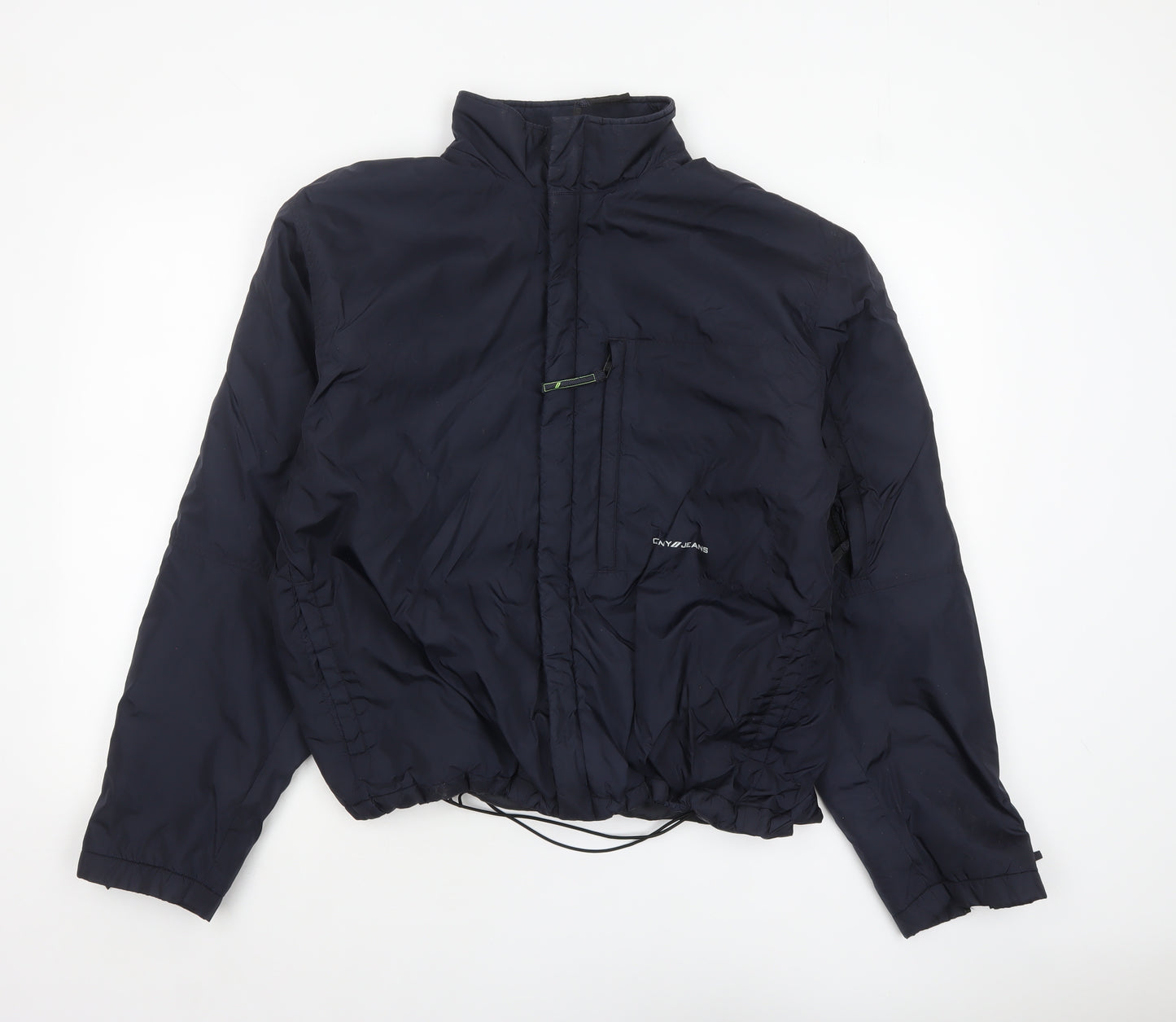 DKNY Jeans Men Blue L Puffer Jacket Nylon Winter Zip Up