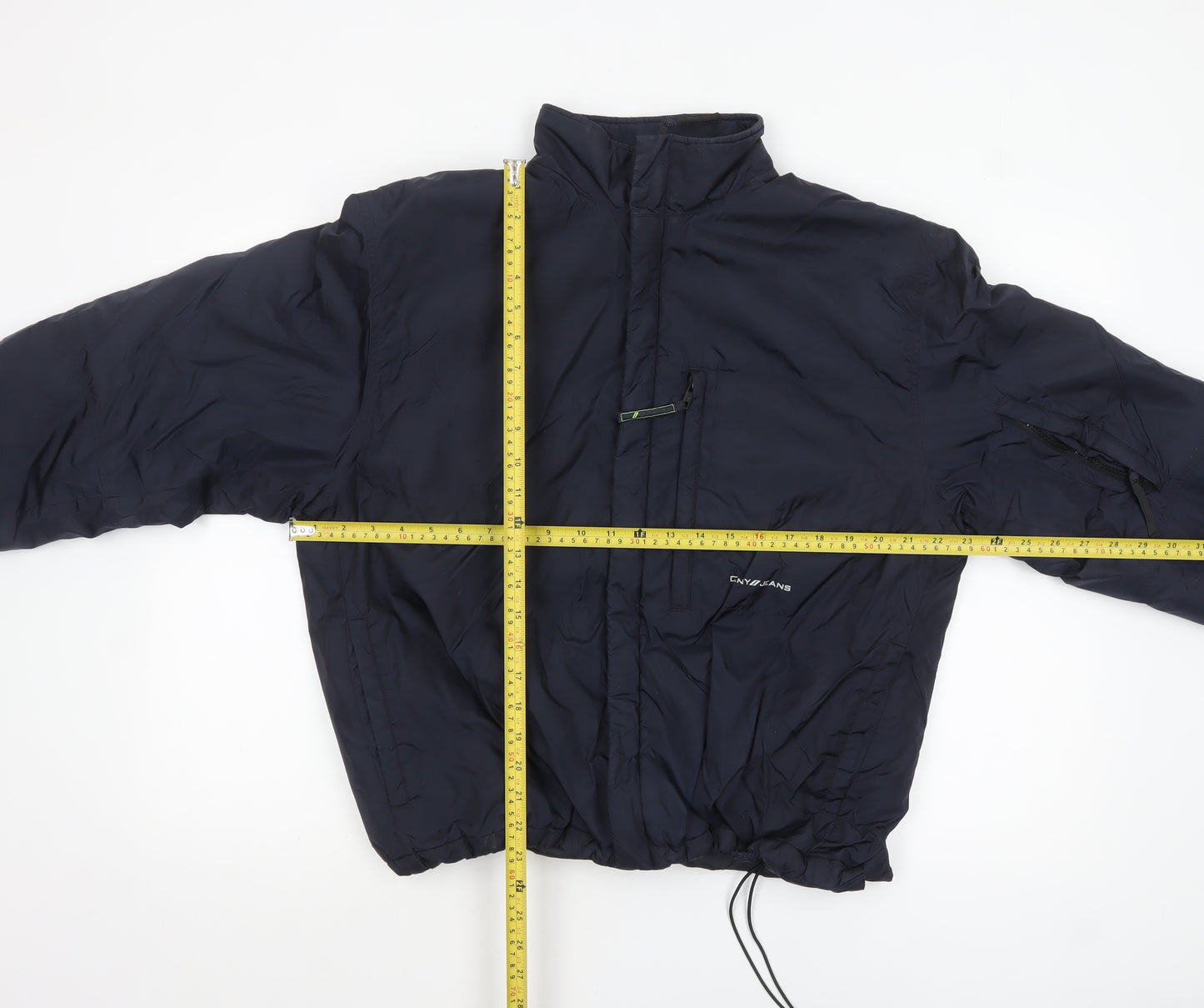 DKNY Jeans Men Blue L Puffer Jacket Nylon Winter Zip Up