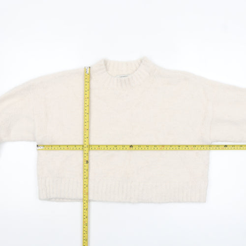 American Eagle Women Ivory Knit Crew Neck Pullover Jumper Size M