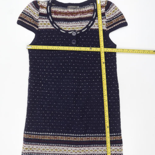 Easy Wear Women's Blue Fair Isle Jumper Dress Size 14