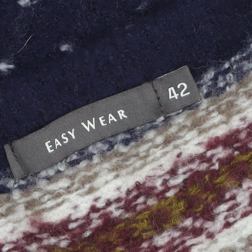 Easy Wear Women's Blue Fair Isle Jumper Dress Size 14