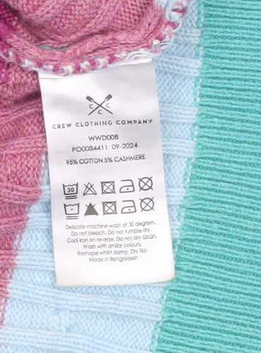 Crew Clothing Company Women's Multicoloured Stripe Cotton Cashmere Jumper Size 12