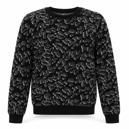 Oasis Women's Black Glitter Animal Print Knit Jumper Size S