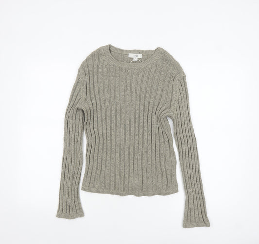 Marks and Spencer Women’s Grey Ribbed Knit Pullover Jumper Size S