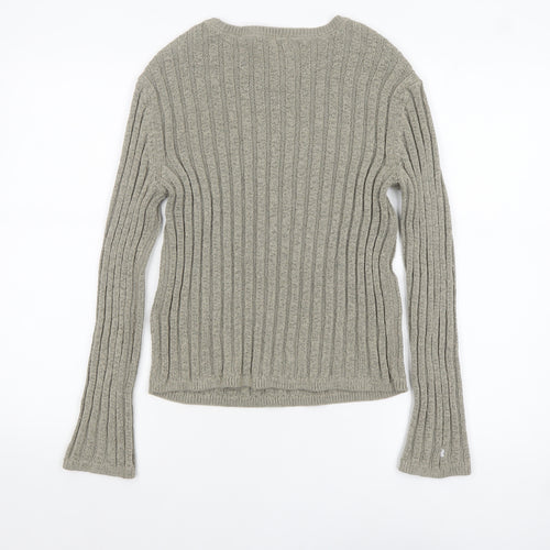Marks and Spencer Women’s Grey Ribbed Knit Pullover Jumper Size S
