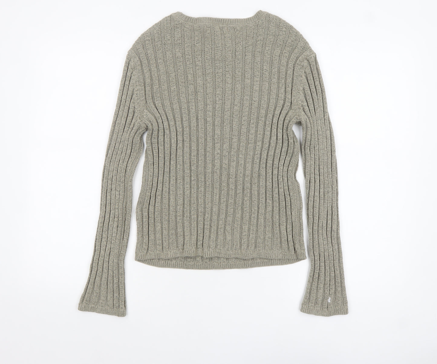 Marks and Spencer Women’s Grey Ribbed Knit Pullover Jumper Size S