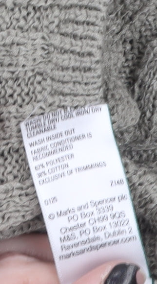 Marks and Spencer Women’s Grey Ribbed Knit Pullover Jumper Size S