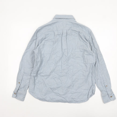 Beaufort & Blake Men's Blue Cotton Long Sleeve Casual Shirt M