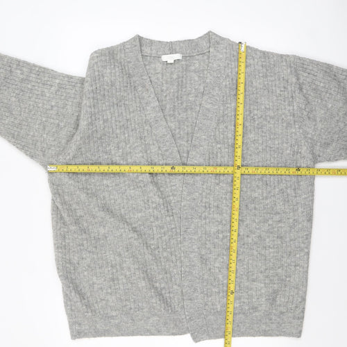 H&M Women Grey Wool Blend Open Knit Cardigan L