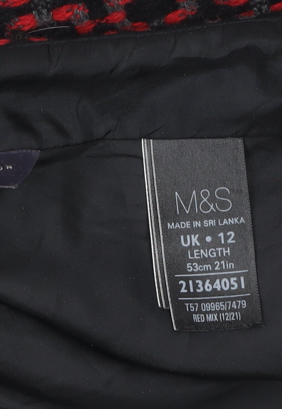 Marks and Spencer Women’s Multicoloured Size 12 Tweed Pencil Skirt