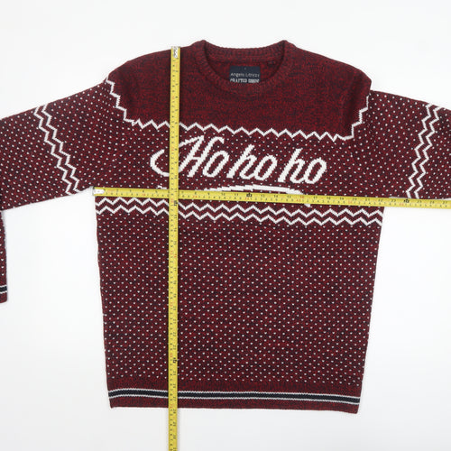 Angelo Litrico Men's Red Christmas Crew Neck Pullover Jumper L