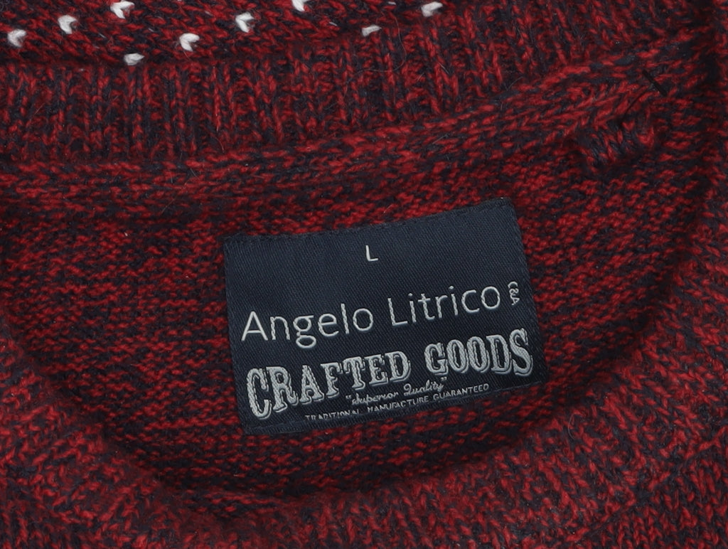 Angelo Litrico Men's Red Christmas Crew Neck Pullover Jumper L