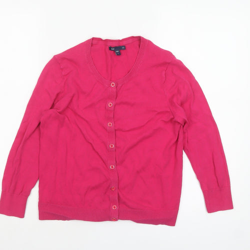 Gap Womens Pink Cotton Cardigan Small Long Sleeve Classic Style
