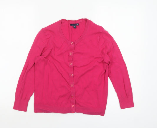 Gap Womens Pink Cotton Cardigan Small Long Sleeve Classic Style