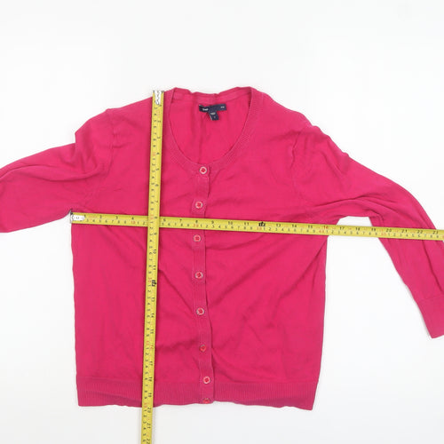 Gap Womens Pink Cotton Cardigan Small Long Sleeve Classic Style
