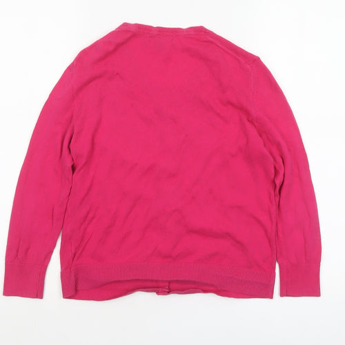 Gap Womens Pink Cotton Cardigan Small Long Sleeve Classic Style