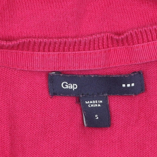 Gap Womens Pink Cotton Cardigan Small Long Sleeve Classic Style