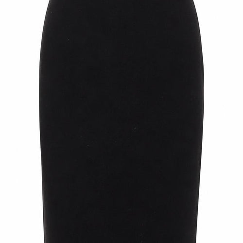 VIZ-A-VIZ Women's Black Wool Blend Midi Pencil Skirt L