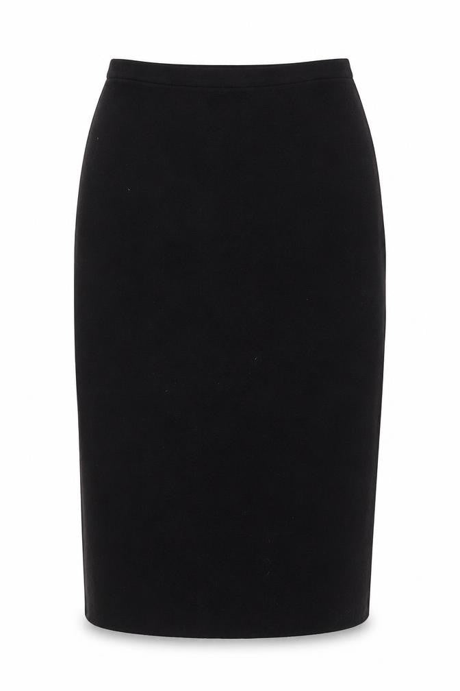 VIZ-A-VIZ Women's Black Wool Blend Midi Pencil Skirt L
