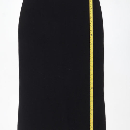 VIZ-A-VIZ Women's Black Wool Blend Midi Pencil Skirt L