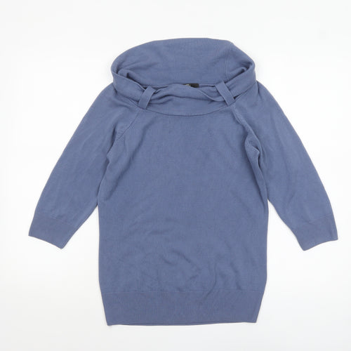 Marks and Spencer Women’s Blue Cowl Neck Knit Jumper Size 14