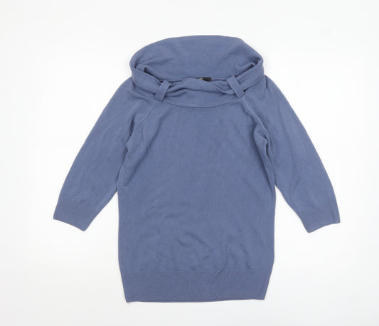 Marks and Spencer Women’s Blue Cowl Neck Knit Jumper Size 14