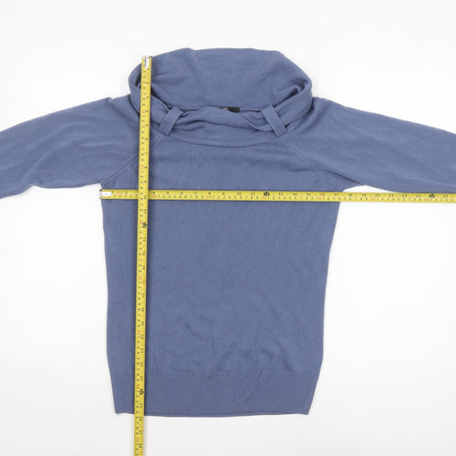 Marks and Spencer Women’s Blue Cowl Neck Knit Jumper Size 14