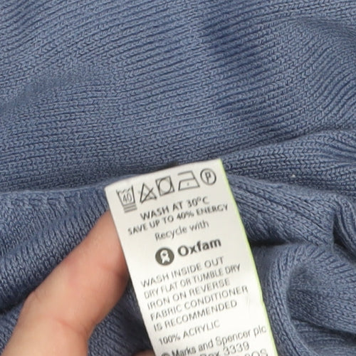 Marks and Spencer Women’s Blue Cowl Neck Knit Jumper Size 14