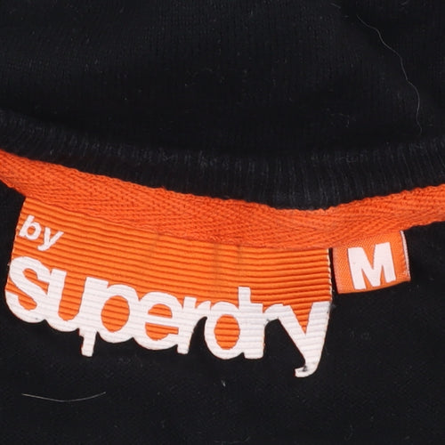 Superdry Womens Black V-Neck Cotton Jumper Size M