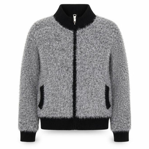 Katumi Women’s Grey Full Zip Chunky-Knit Jumper S