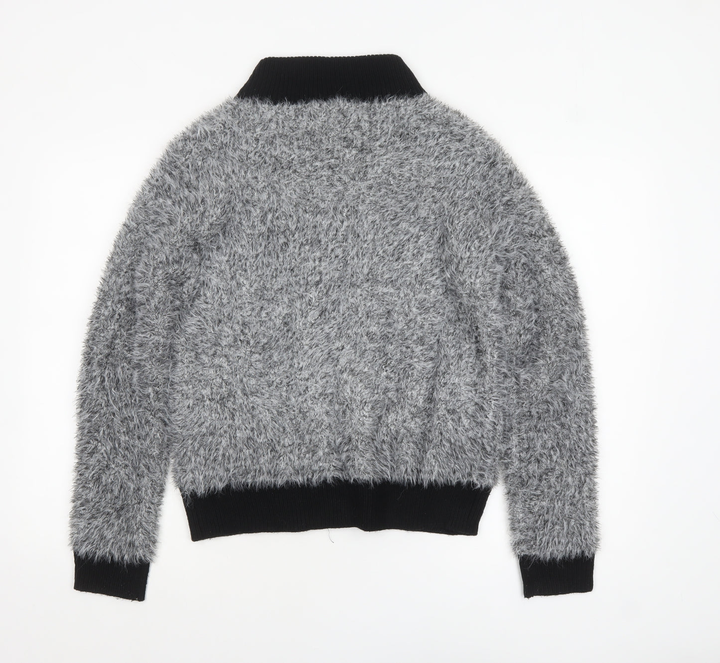 Katumi Women’s Grey Full Zip Chunky-Knit Jumper S