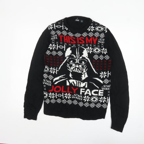 Star Wars Men's Black XS Christmas Darth Vader Jumper