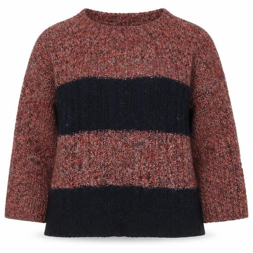 Marks and Spencer Women Navy Mix Size 12 Striped Chunky Knit Jumper