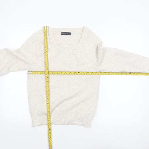 Marks and Spencer Women's Ivory Alpaca Blend Square Neck Jumper Size S