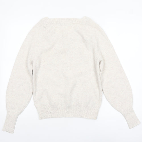 Marks and Spencer Women's Ivory Alpaca Blend Square Neck Jumper Size S