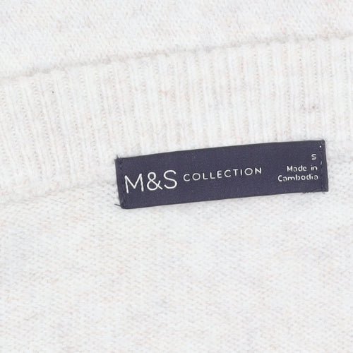 Marks and Spencer Women's Ivory Alpaca Blend Square Neck Jumper Size S