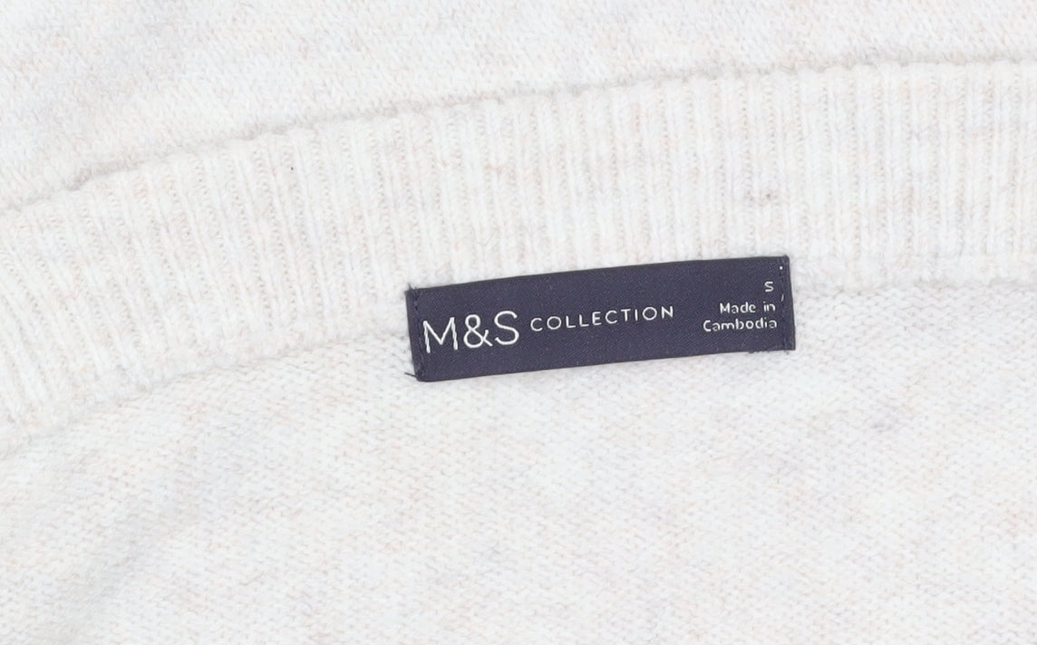 Marks and Spencer Women's Ivory Alpaca Blend Square Neck Jumper Size S