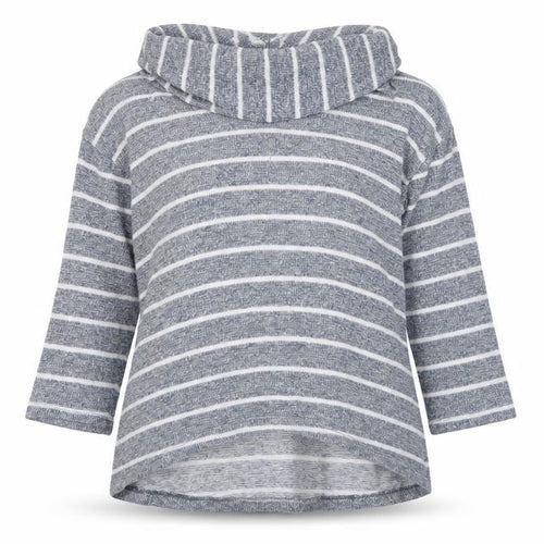 Style & Co Womens Blue Striped Cowl Neck Knit Jumper Size L