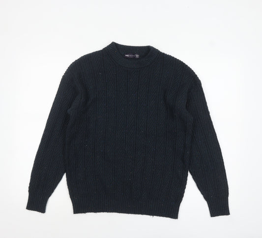 Marks and Spencer Women's Black Cable-Knit Pullover Jumper Medium